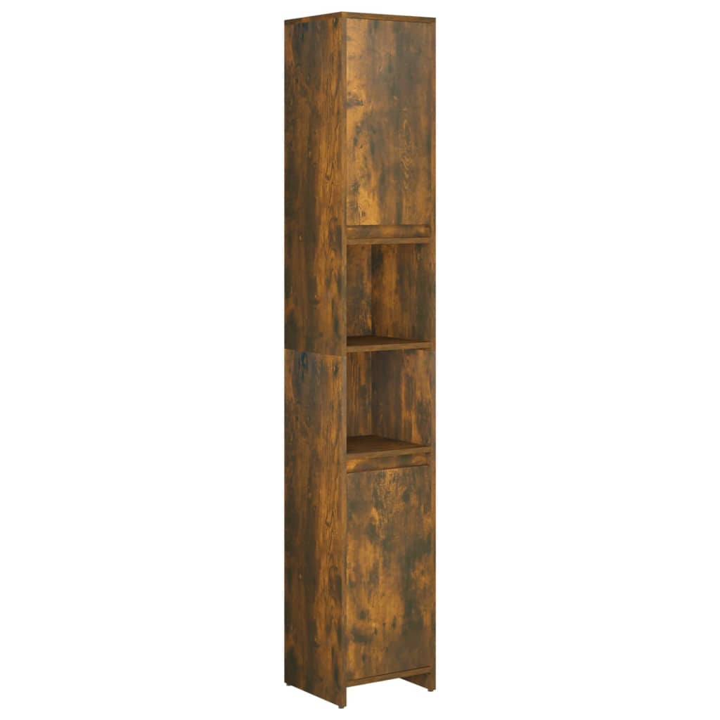 Baderomsskap Røkt Eik 30X30X183,5 Cm Konstruert Tre