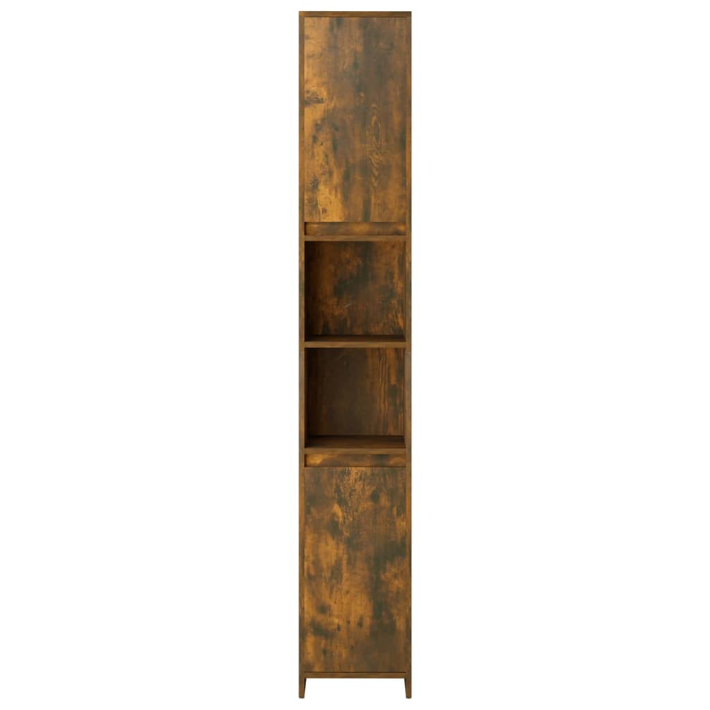Baderomsskap Røkt Eik 30X30X183,5 Cm Konstruert Tre