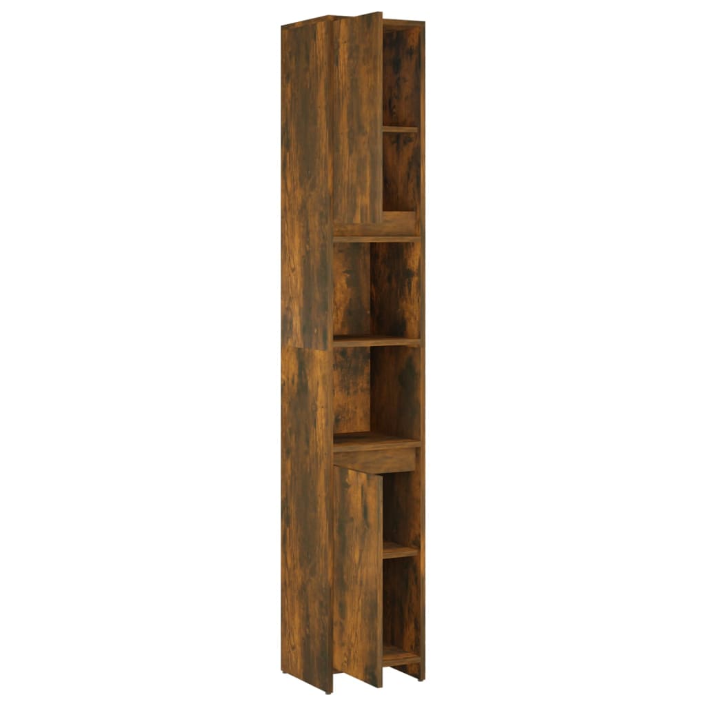 Baderomsskap Røkt Eik 30X30X183,5 Cm Konstruert Tre