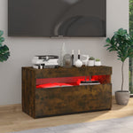 Tv-Benk Med Led-Lys Røkt Eik 75X35X40 Cm
