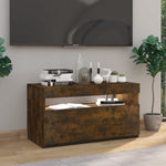 Tv-Benk Med Led-Lys Røkt Eik 75X35X40 Cm