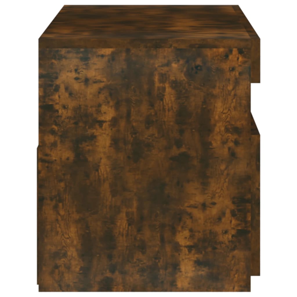 Tv-Benk Med Led-Lys Røkt Eik 75X35X40 Cm