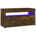 Tv-Benk Med Led-Lys Røkt Eik 75X35X40 Cm