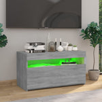Tv-Benk Med Led-Lys Grå Sonoma 75X35X40 Cm