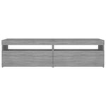 Tv-Benk Med Led-Lys 2 Stk Grå Sonoma 75X35X40 Cm