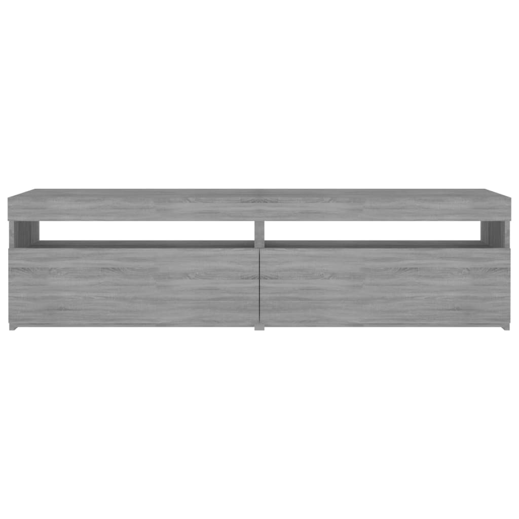Tv-Benk Med Led-Lys 2 Stk Grå Sonoma 75X35X40 Cm