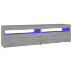 Tv-Benk Med Led-Lys 2 Stk Grå Sonoma 75X35X40 Cm