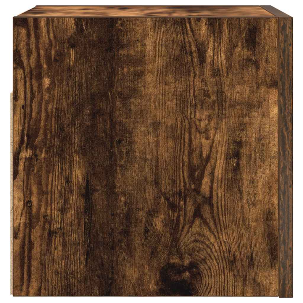 Vegghengt Tv-Benk Røkt Eik 30,5X30X30 Cm