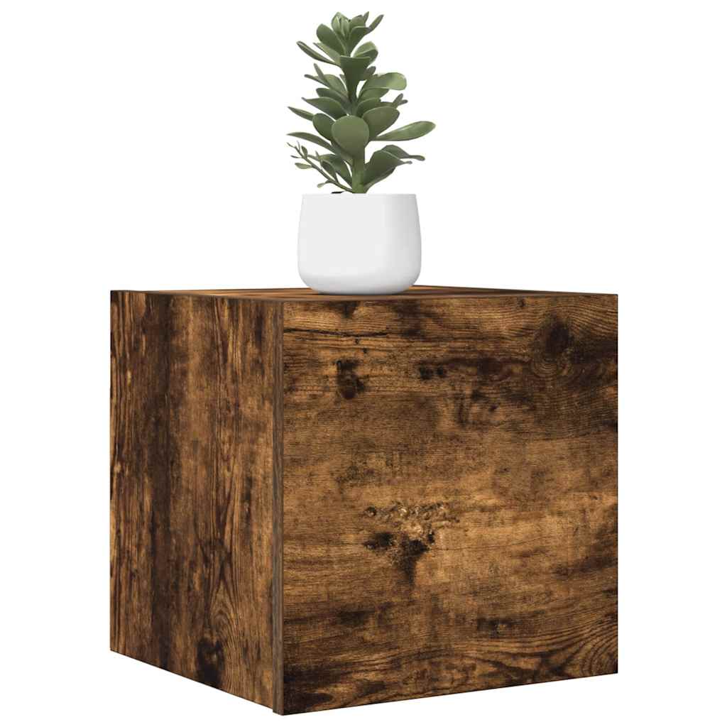 Vegghengt Tv-Benk Røkt Eik 30,5X30X30 Cm