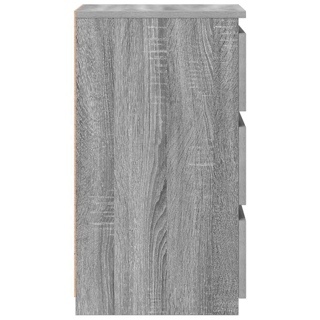 Nattbord 2 Stk Grå Sonoma 40X35X62,5 Cm Konstruert Tre