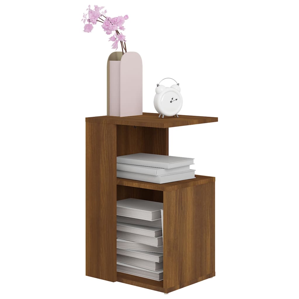 Sidebord Brun Eik 36X30X56 Cm Konstruert Tre
