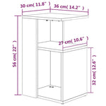 Sidebord Brun Eik 36X30X56 Cm Konstruert Tre