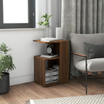 Sidebord Brun Eik 36X30X56 Cm Konstruert Tre