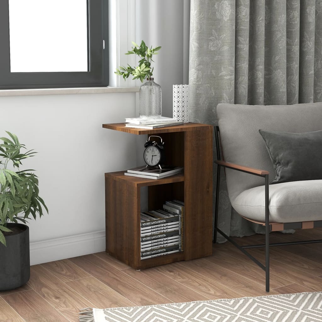 Sidebord Brun Eik 36X30X56 Cm Konstruert Tre