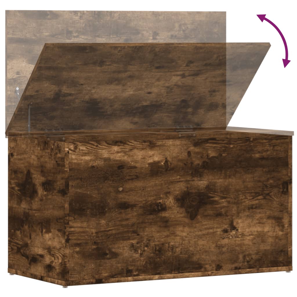 Oppbevaringskiste Røkt Eik 84X42X46 Cm Konstruert Tre