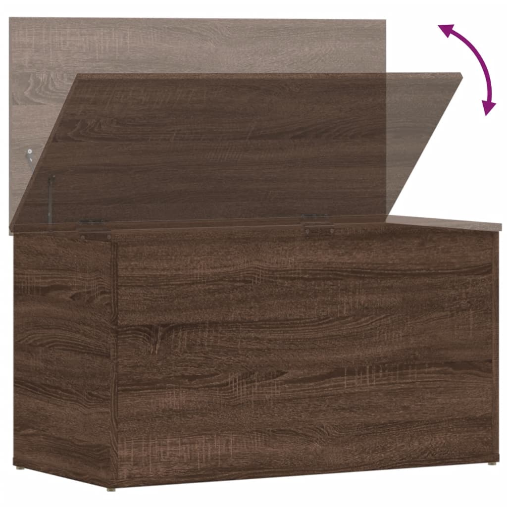 Oppbevaringskiste Brun Eik 84X42X46 Cm Konstruert Tre