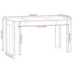 Spisebord Røkt Eik 140X74,5X76 Cm Konstruert Tre