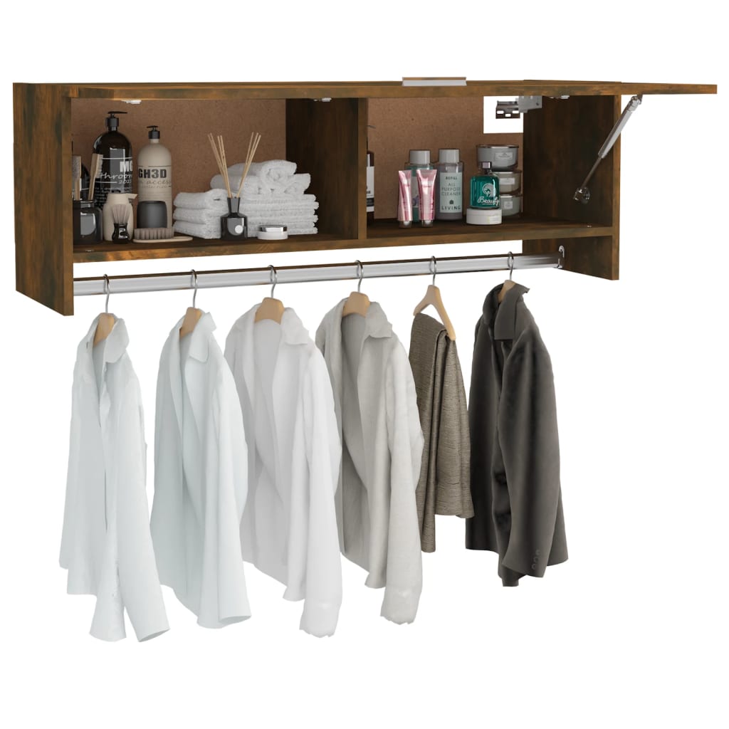 Garderobe Røkt Eik 100X32,5X35 Cm Konstruert Tre