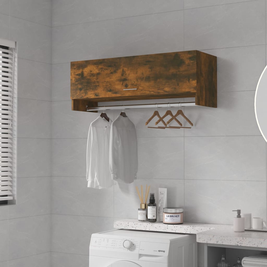 Garderobe Røkt Eik 100X32,5X35 Cm Konstruert Tre