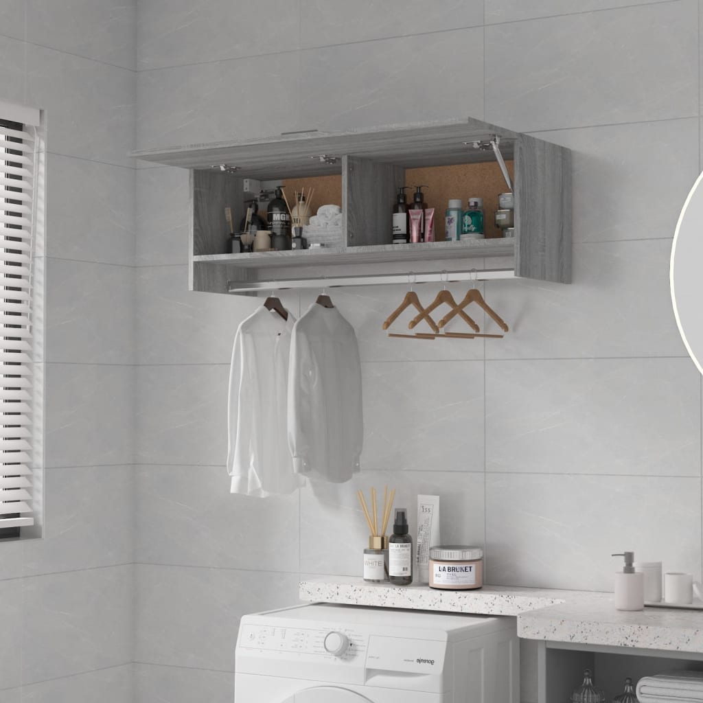 Garderobe Grå Sonoma 100X32,5X35 Cm Konstruert Tre
