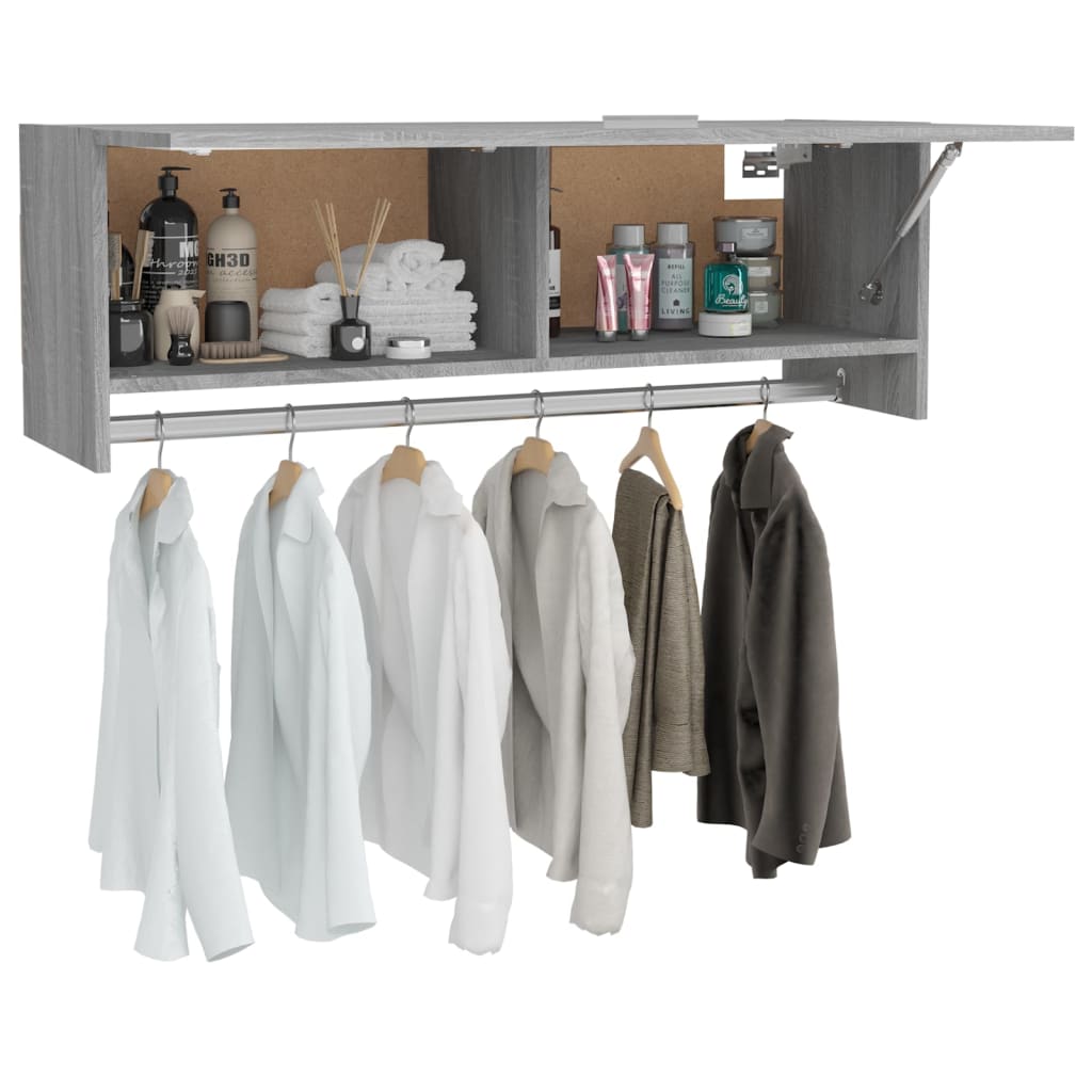 Garderobe Grå Sonoma 100X32,5X35 Cm Konstruert Tre
