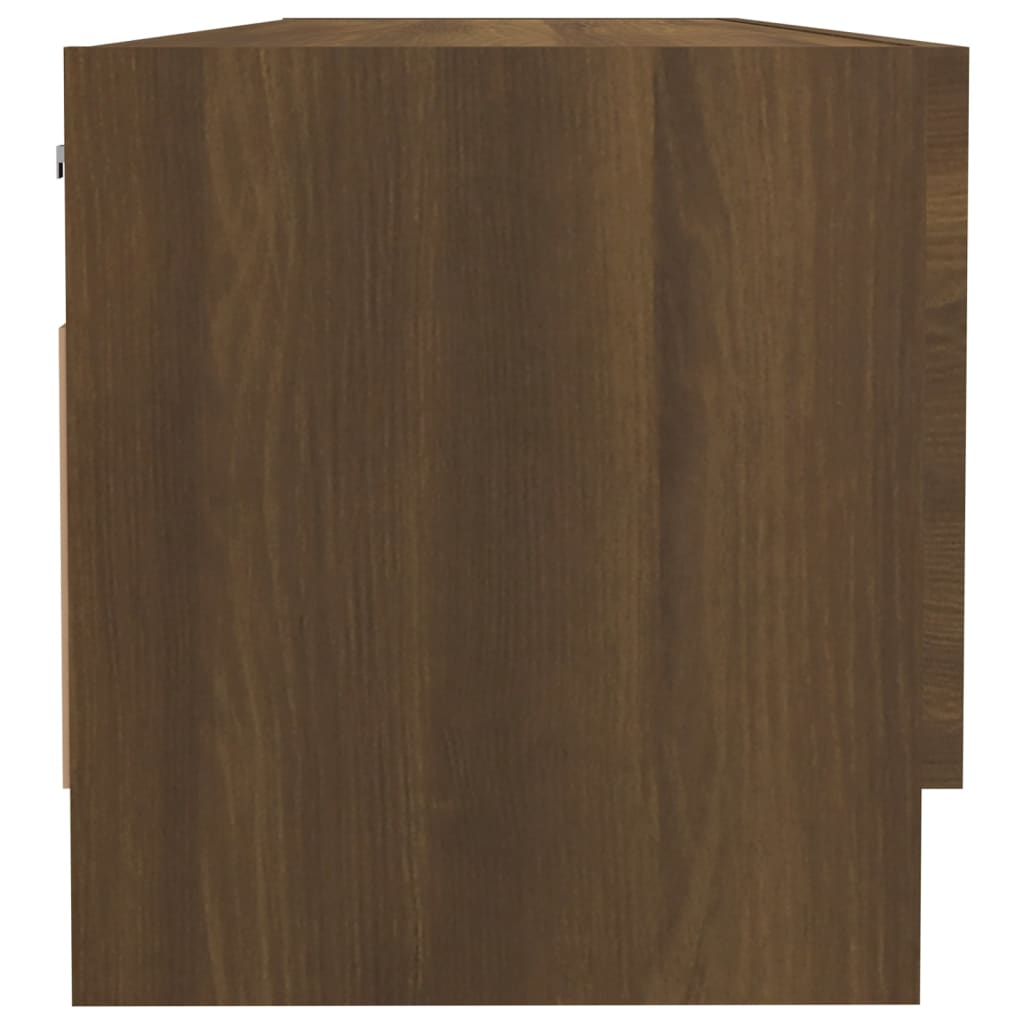 Garderobe Brun Eik 100X32,5X35 Cm Konstruert Tre