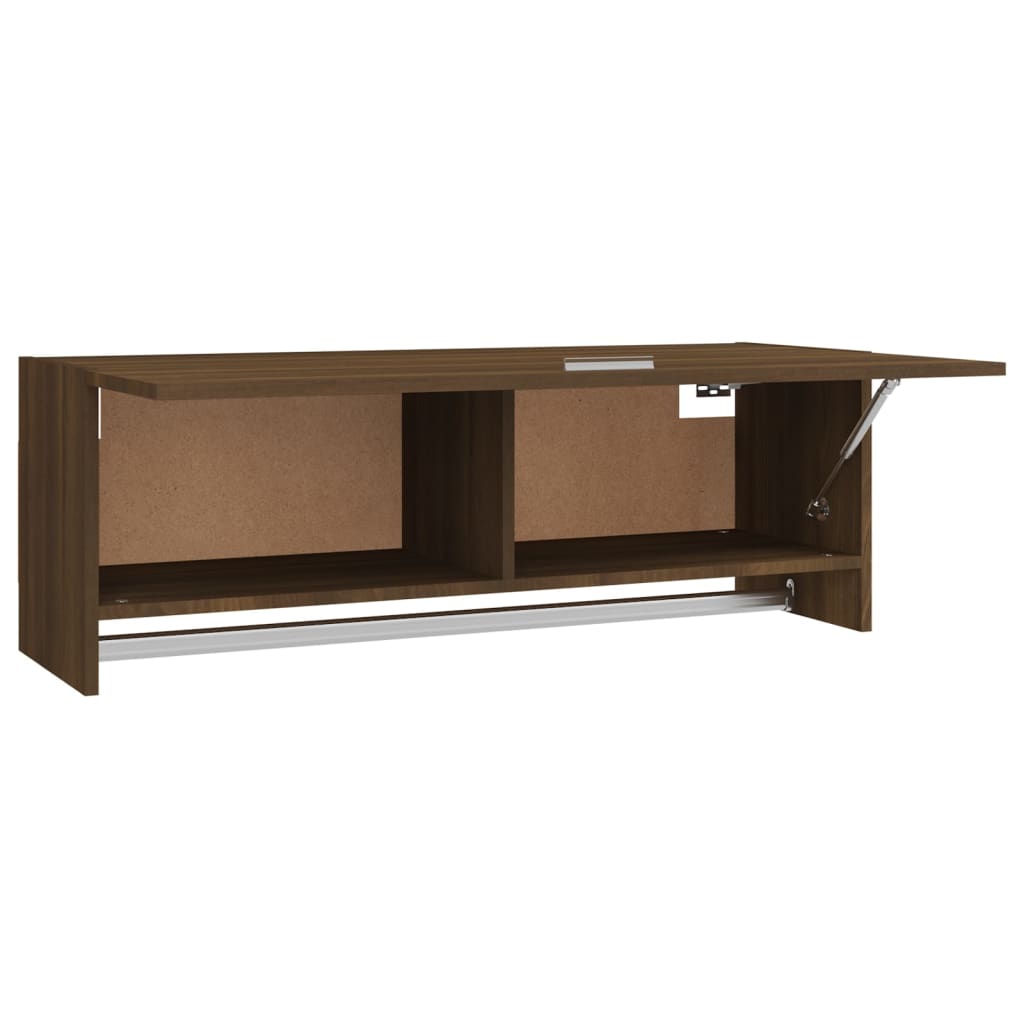 Garderobe Brun Eik 100X32,5X35 Cm Konstruert Tre