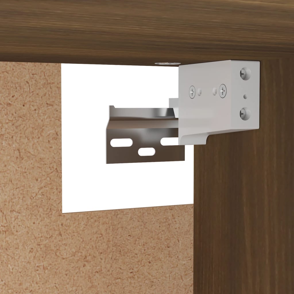 Garderobe Brun Eik 100X32,5X35 Cm Konstruert Tre
