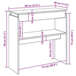 Konsollbord Røkt Eik 80X30X80 Cm Konstruert Tre