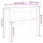 Konsollbord Brun Eik 102X30X80 Cm Konstruert Tre