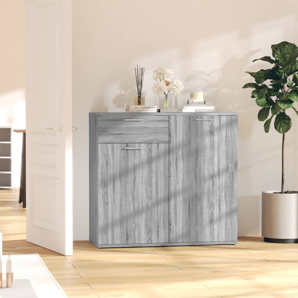 Skjenk Grå Sonoma 80X36X75 Cm Konstruert Tre