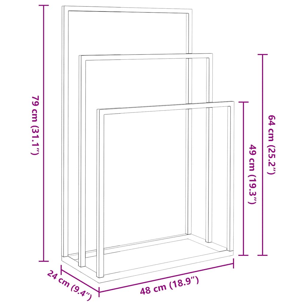 Håndklestativ Svart 48X24X79 Cm Jern