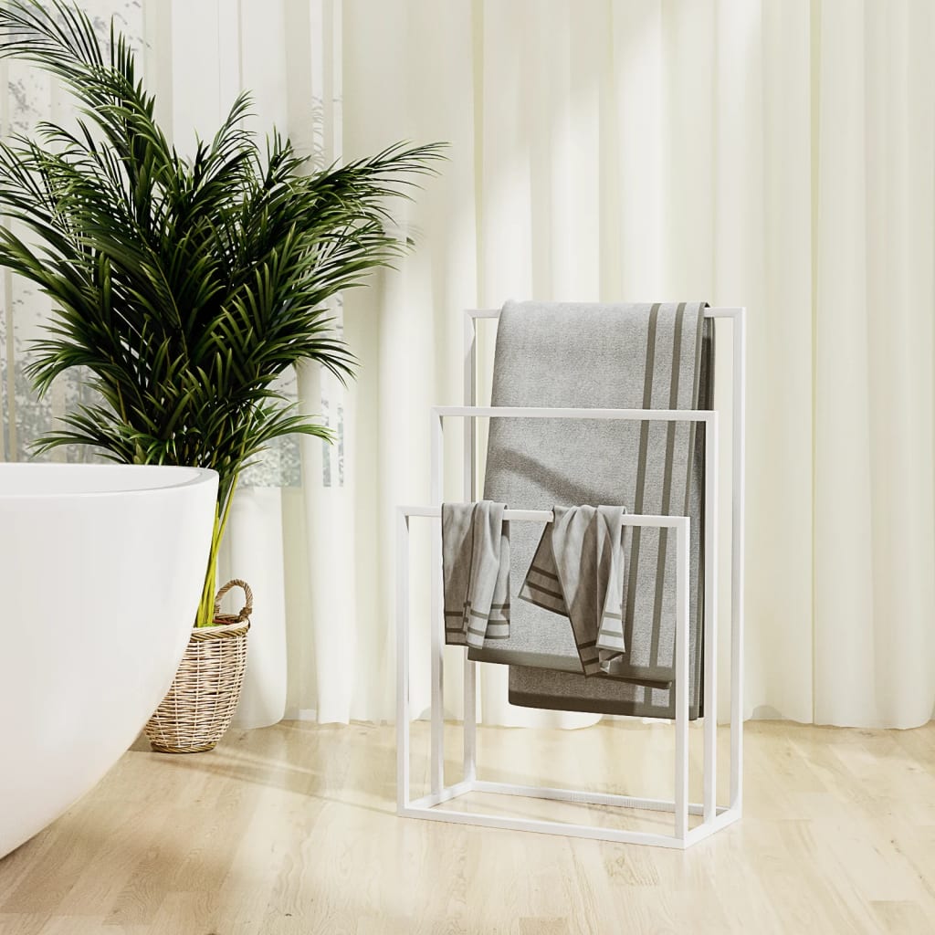 Frittstående Håndklestativ Hvit 48X24X79 Cm Jern