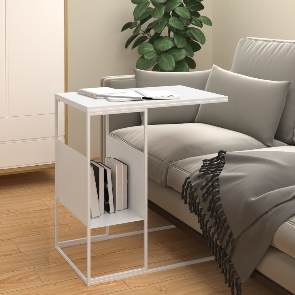 Sidebord Hvit 55X36X59,5 Cm Konstruert Tre