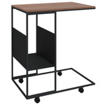 Sidebord Med Hjul Svart 55X36X63,5 Cm Konstruert Tre