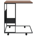 Sidebord Med Hjul Svart 55X36X63,5 Cm Konstruert Tre