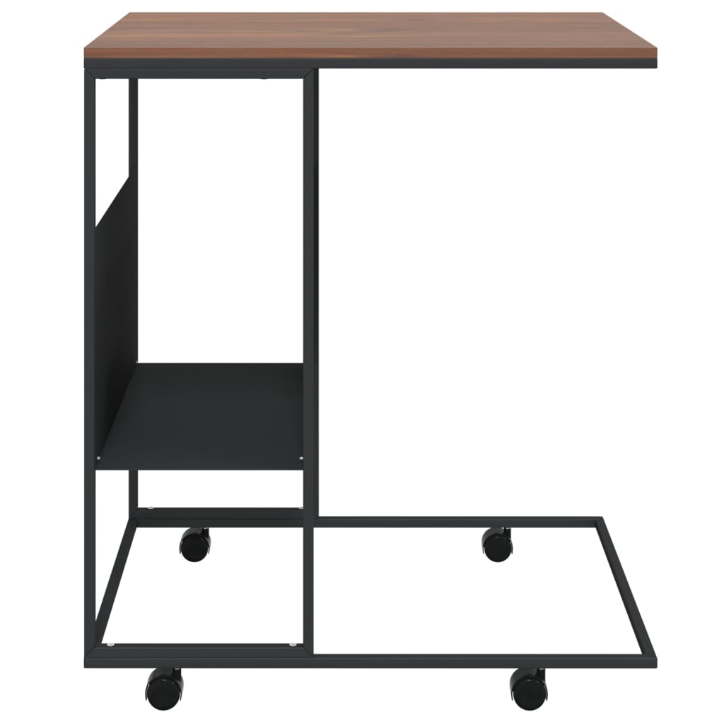 Sidebord Med Hjul Svart 55X36X63,5 Cm Konstruert Tre