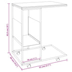 Sidebord Med Hjul Svart 55X36X63,5 Cm Konstruert Tre