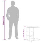 Sidebord Med Hjul Svart 55X36X63,5 Cm Konstruert Tre