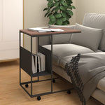 Sidebord Med Hjul Svart 55X36X63,5 Cm Konstruert Tre
