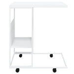 Sidebord Med Hjul Hvit 55X36X63,5 Cm Konstruert Tre