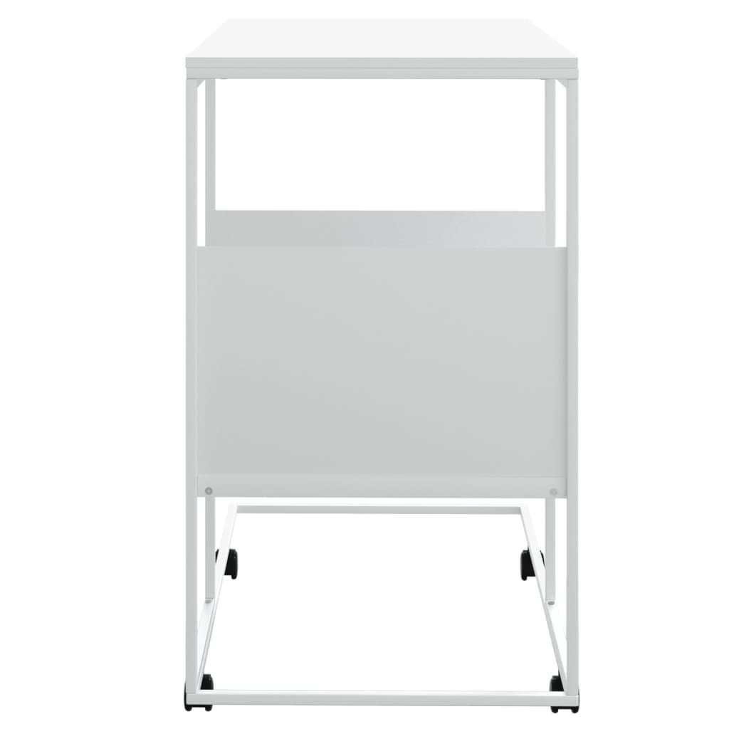 Sidebord Med Hjul Hvit 55X36X63,5 Cm Konstruert Tre