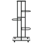 Blomsterstativ Med Hjul 5 Etasjer 44X23X100 Cm Svart Jern