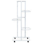 Blomsterstativ Med Hjul 5 Etasjer 44X23X100 Cm Hvit Jern