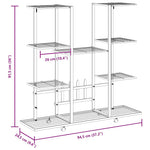 Blomsterstativ Med Hjul 94,5X24,5X91,5 Cm Hvit Jern