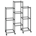 Blomsterstativ Med Hjul 83X25X103,5 Cm Svart Jern