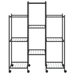 Blomsterstativ Med Hjul 83X25X103,5 Cm Svart Jern