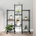 Blomsterstativ Med Hjul 83X25X103,5 Cm Svart Jern