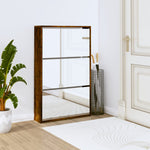 Skoskap Med Speil 3 Lag Røkt Eik 63X17X102,5 Cm