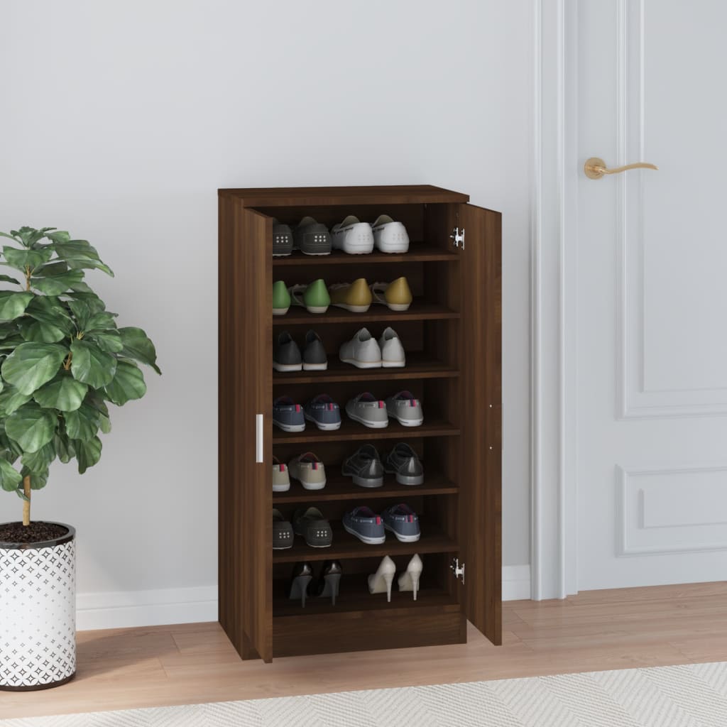 Skoskap Brun Eik 55X35X108 Cm Konstruert Tre